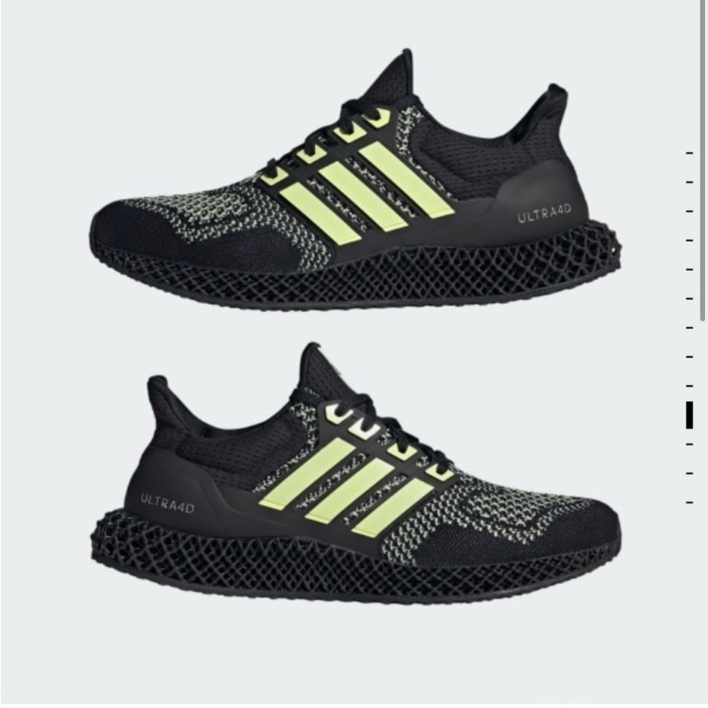 Adidas Black and Yellow Athletic Shoes with Mesh Upper - Picture 6 of 6